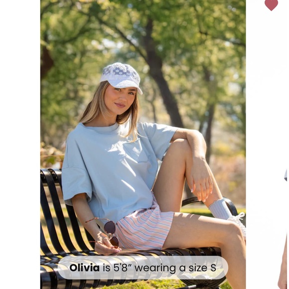 Pink Lily Tops - Perfect Staple Blue Soft Knit Pocket Tee